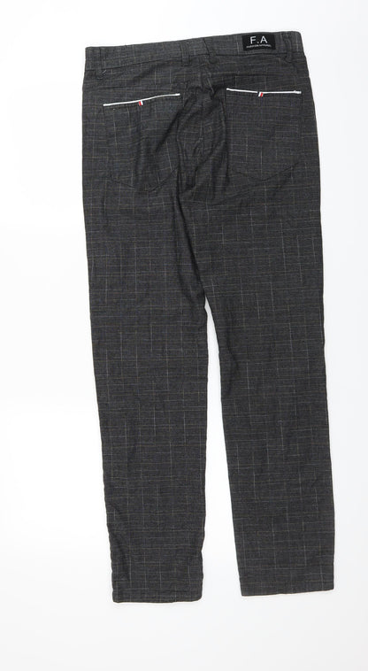 Fashion Apparel Womens Grey Check  Trousers  Size 34 in L29 in