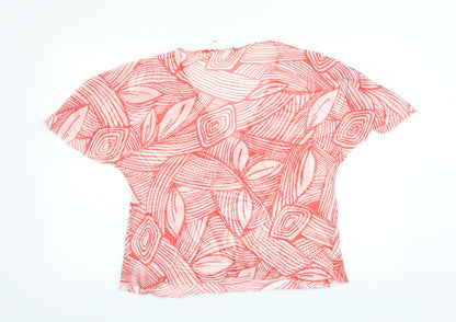 H&M Womens Red Geometric  Basic Blouse Size 18  - sheer