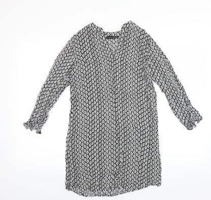 Primark Womens Black Geometric  Basic Blouse Size 8