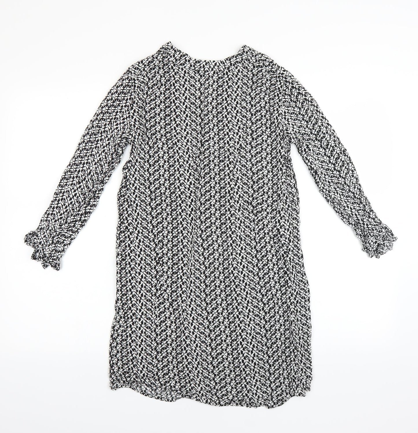 Primark Womens Black Geometric  Basic Blouse Size 8