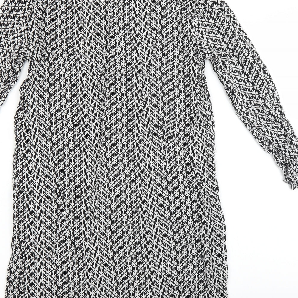 Primark Womens Black Geometric  Basic Blouse Size 8