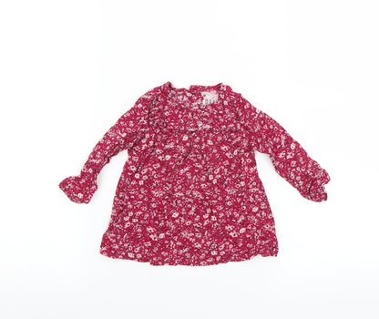 Primark Girls Pink Floral  Shift  Size 9-12 Months