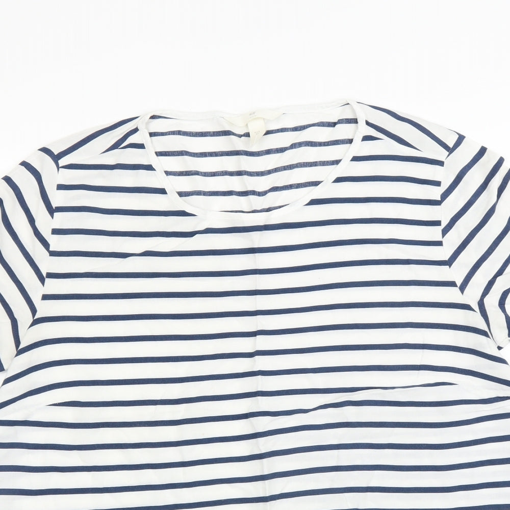 Womens UK Size 14 H&M Blue Basic Blouse
