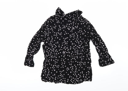 Womens UK Size 10 Papaya Black Basic Button-Up
