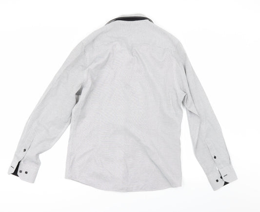 Spital Fields Mens Grey    Button-Up Size 16