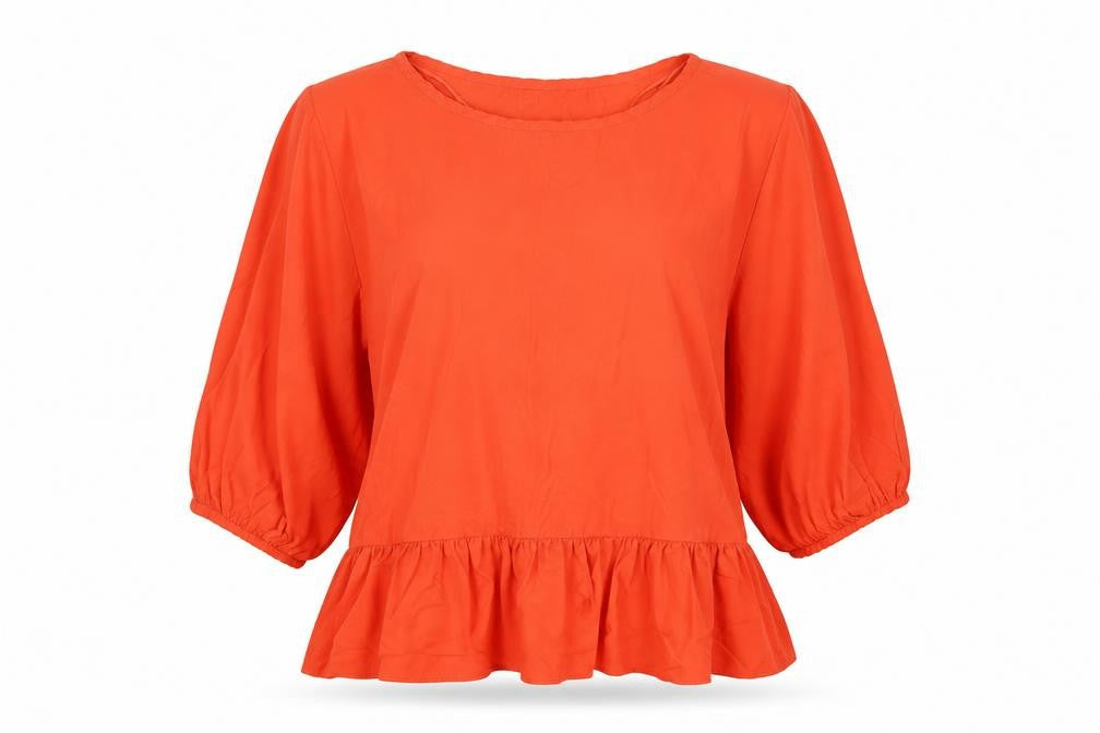 Womens UK Size 8 Primark Orange Tunic Blouse