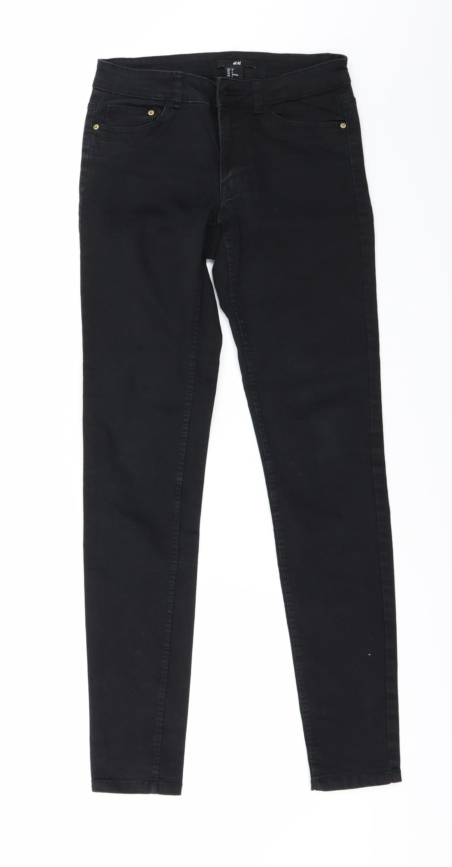 Womens UK Size 6 H&M Regular Fit Skinny Black Jeans
