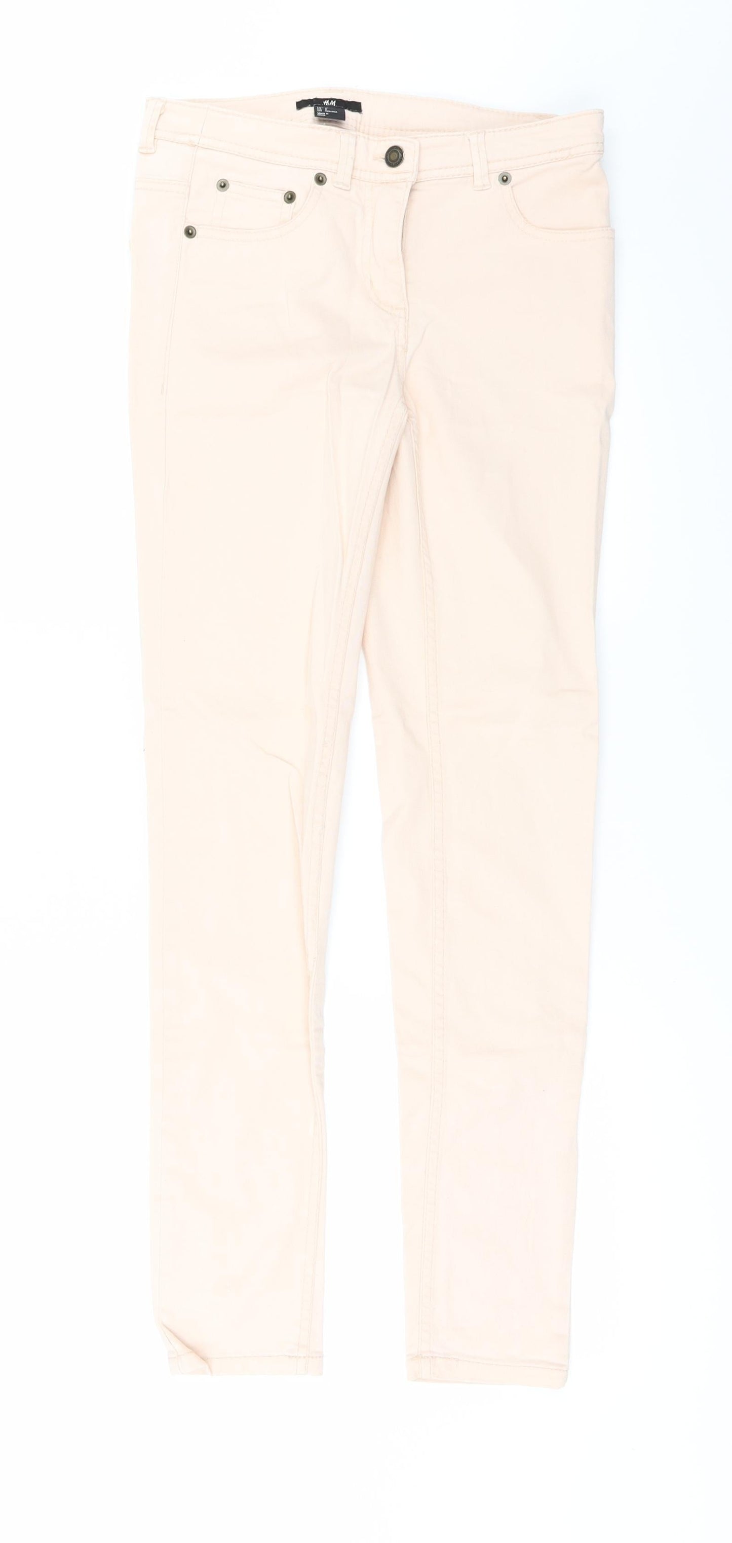Womens UK Size 4 H&M Regular Fit Skinny Orange Jeans