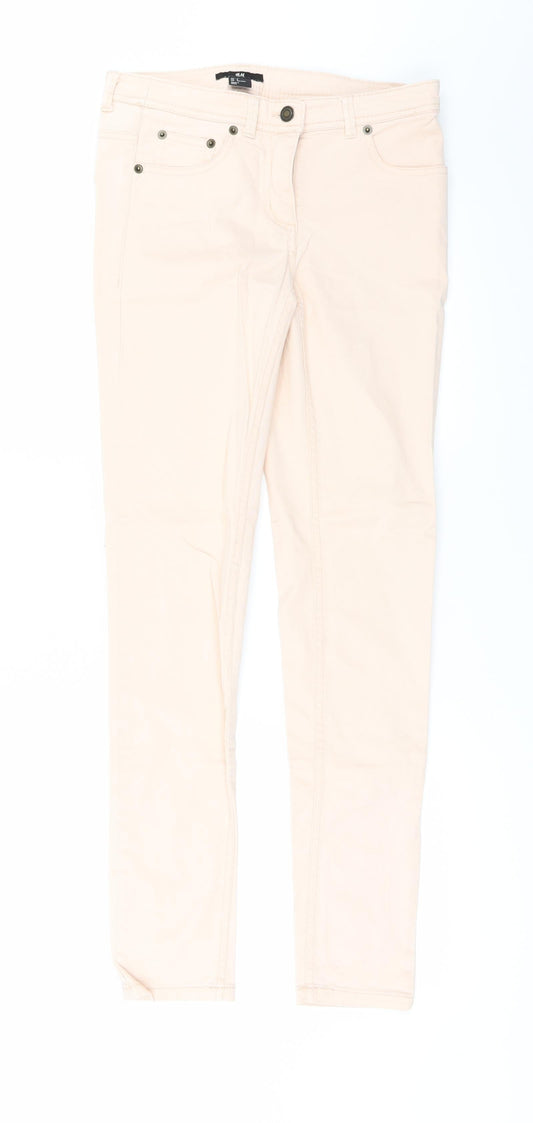 Womens UK Size 4 H&M Regular Fit Skinny Orange Jeans