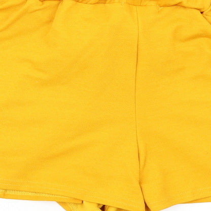 PRETTYLITTLETHING Womens Yellow   Paperbag Shorts Size 6
