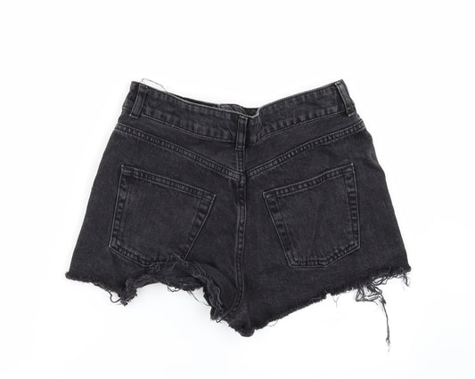 Topshop Womens Black  Denim Cut-Off Shorts Size 26