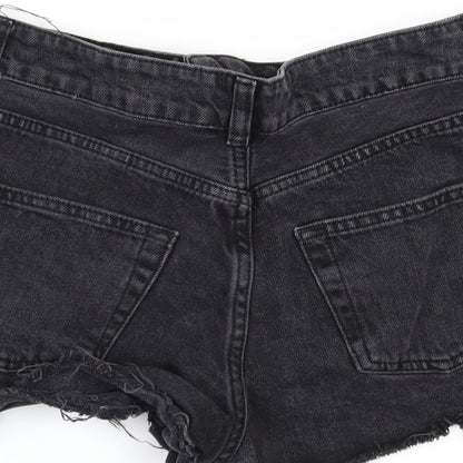 Topshop Womens Black  Denim Cut-Off Shorts Size 26