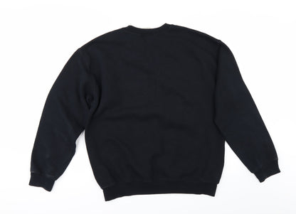 Mens UK Size M Gildan Black Pullover Hoodie