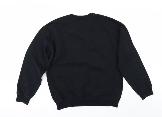 Mens UK Size M Gildan Black Pullover Hoodie