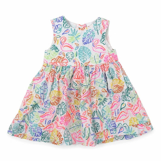 Bluezoo Girls White Floral  Skater Dress  Size 3-6 Months