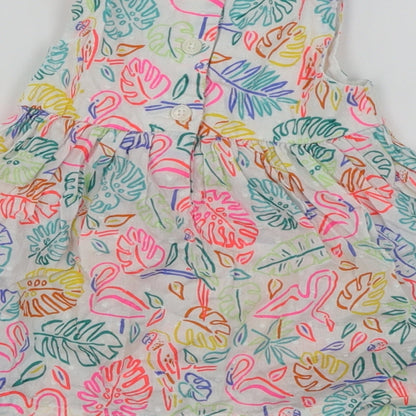Bluezoo Girls White Floral  Skater Dress  Size 3-6 Months