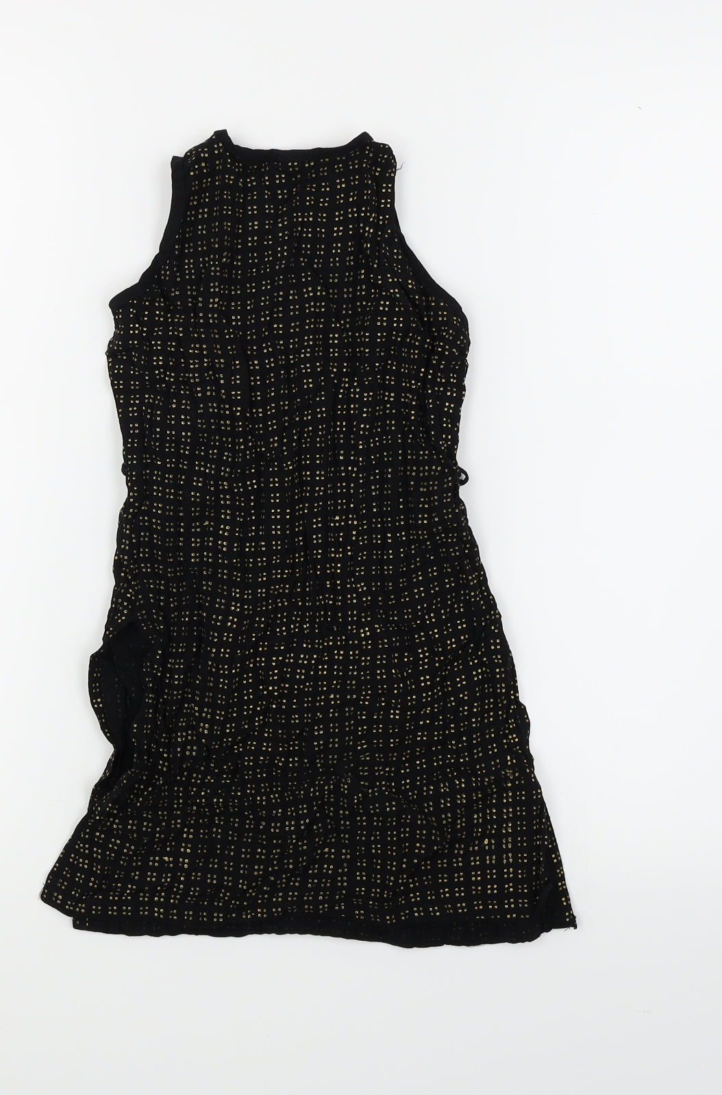 Preworn Girls Black Polka Dot  Fit & Flare  Size 4-5 Years
