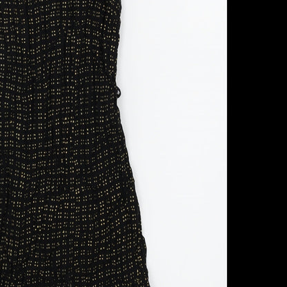 Preworn Girls Black Polka Dot  Fit & Flare  Size 4-5 Years