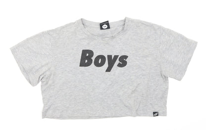 Illustrated People Womens Grey   Cropped T-Shirt Size M