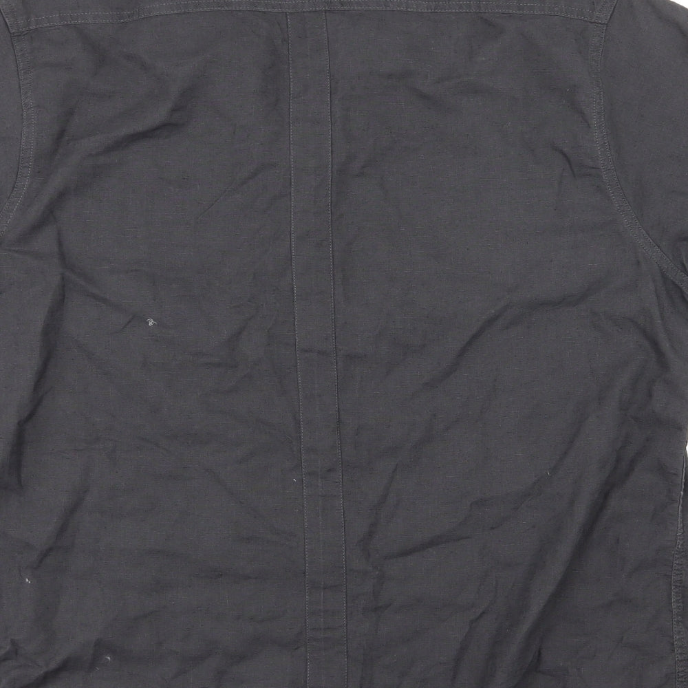 George Mens Grey  Jersey  Button-Up Size L