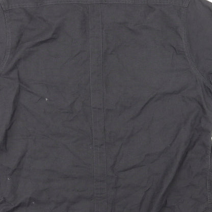 George Mens Grey  Jersey  Button-Up Size L