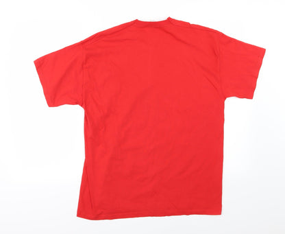 Mens UK Size L Fruit of the Loom Red  T-Shirt