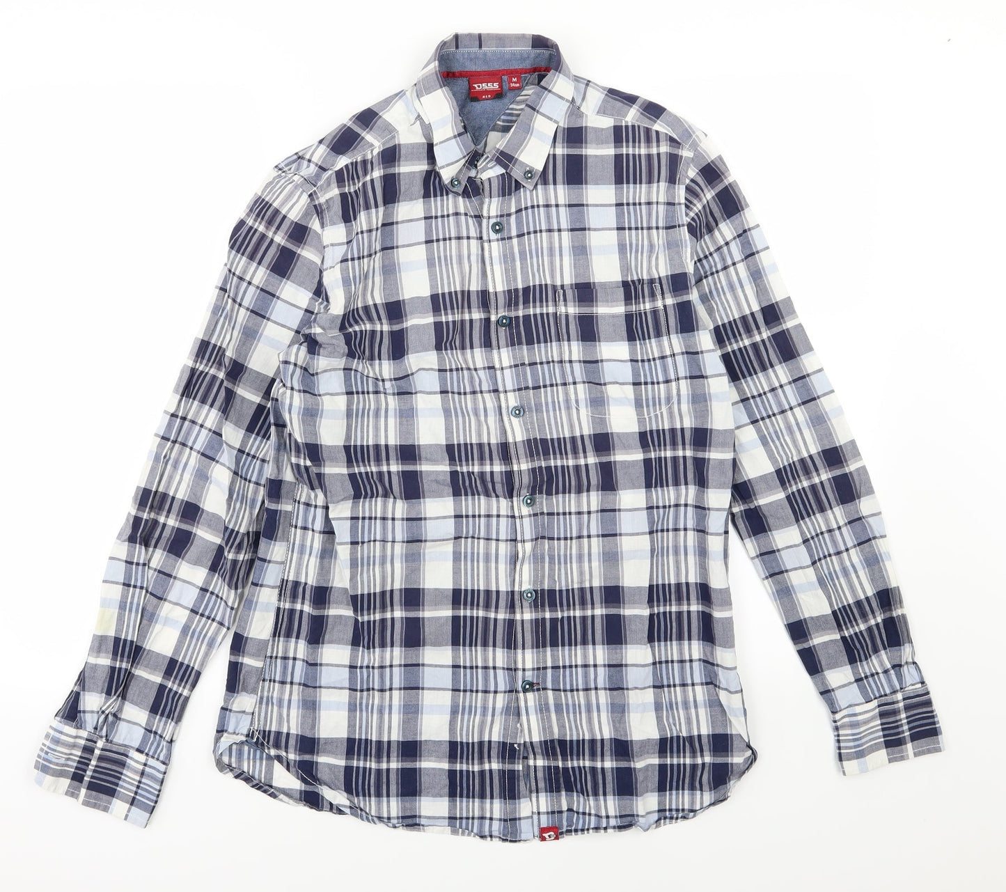 Mens UK Size M D555 Blue  Button-Up Long Sleeve Casual Shirt