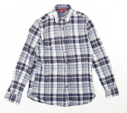 Mens UK Size M D555 Blue  Button-Up Long Sleeve Casual Shirt