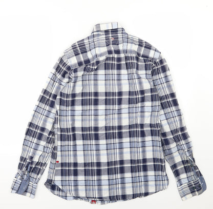 Mens UK Size M D555 Blue  Button-Up Long Sleeve Casual Shirt