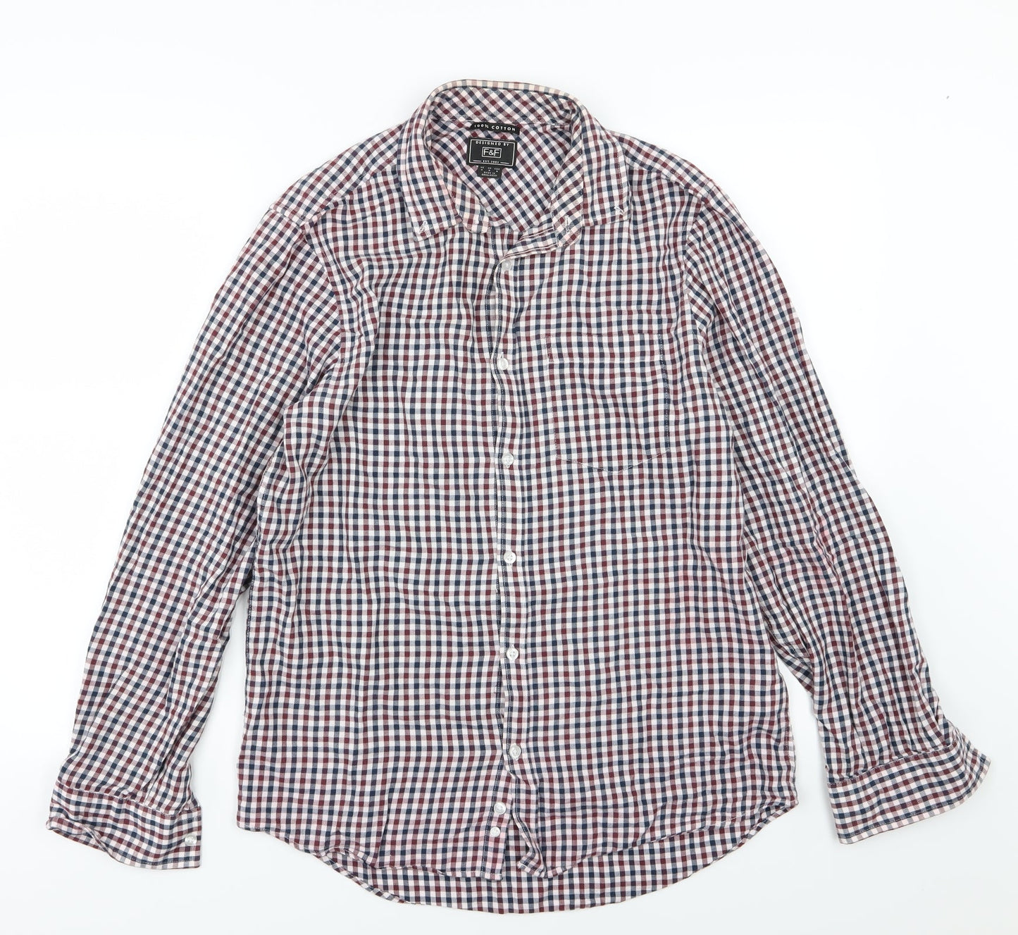 F&F Mens Multicoloured Striped Jersey  Button-Up Size M