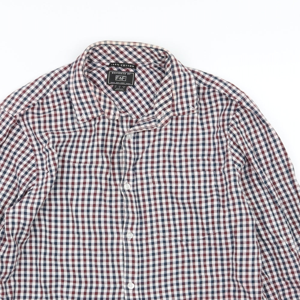 F&F Mens Multicoloured Striped Jersey  Button-Up Size M