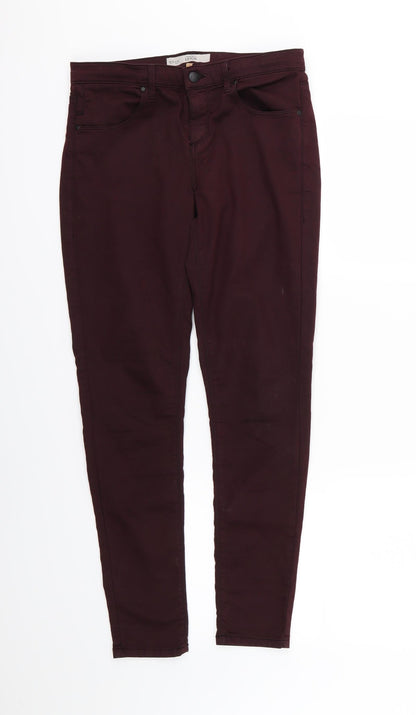Topshop Womens Purple  Denim Skinny Jeans Size 30 L30 in
