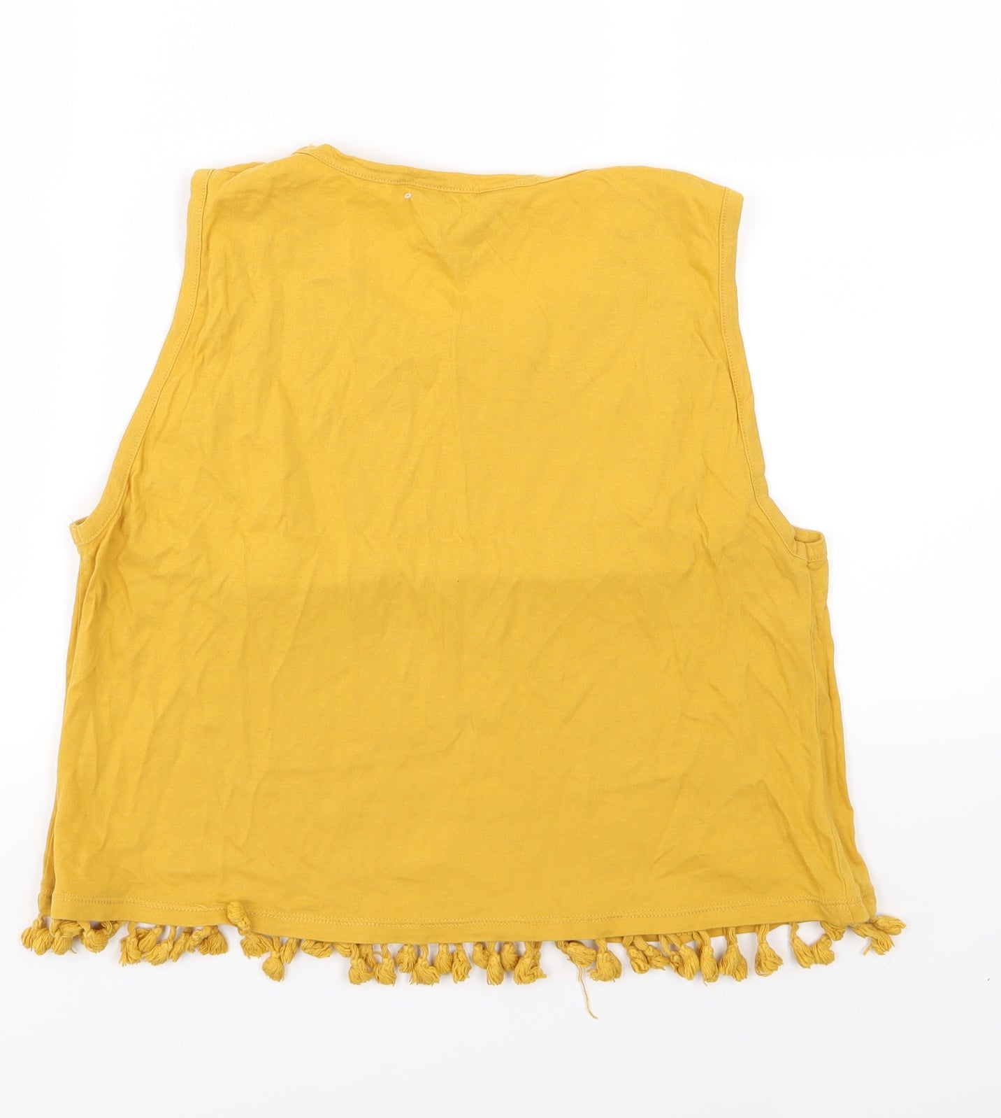 Womens UK Size 12 New Look Yellow Basic Tank