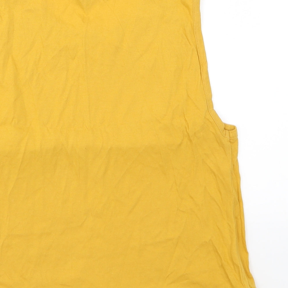 Womens UK Size 12 New Look Yellow Basic Tank
