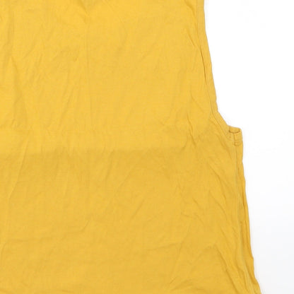 Womens UK Size 12 New Look Yellow Basic Tank