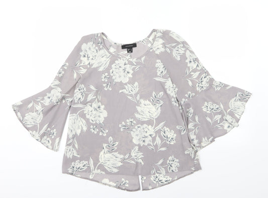 Womens UK Size 12 Atmosphere Grey Basic Blouse