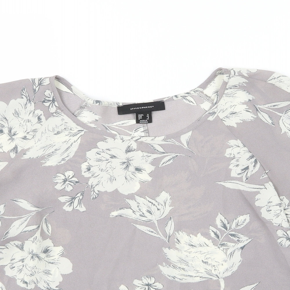 Womens UK Size 12 Atmosphere Grey Basic Blouse