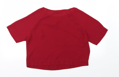 Womens UK Size 8 New Look Red Cropped Blouse