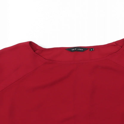 Womens UK Size 8 New Look Red Cropped Blouse