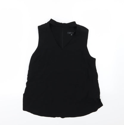 Womens UK Size 10 Topshop Black Basic Blouse