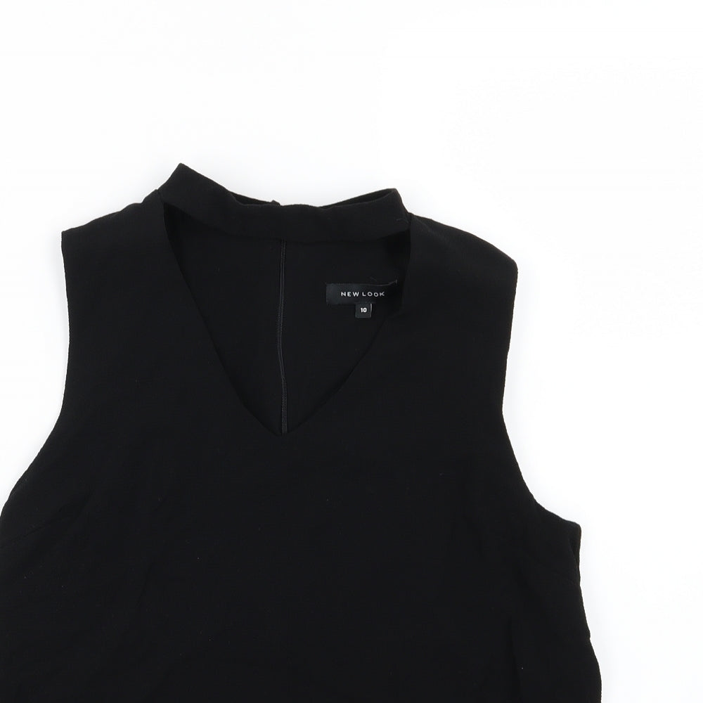 Womens UK Size 10 Topshop Black Basic Blouse