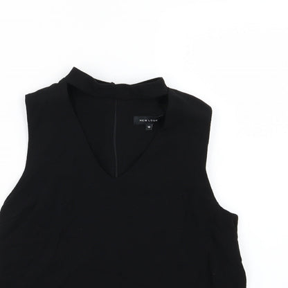 Womens UK Size 10 Topshop Black Basic Blouse