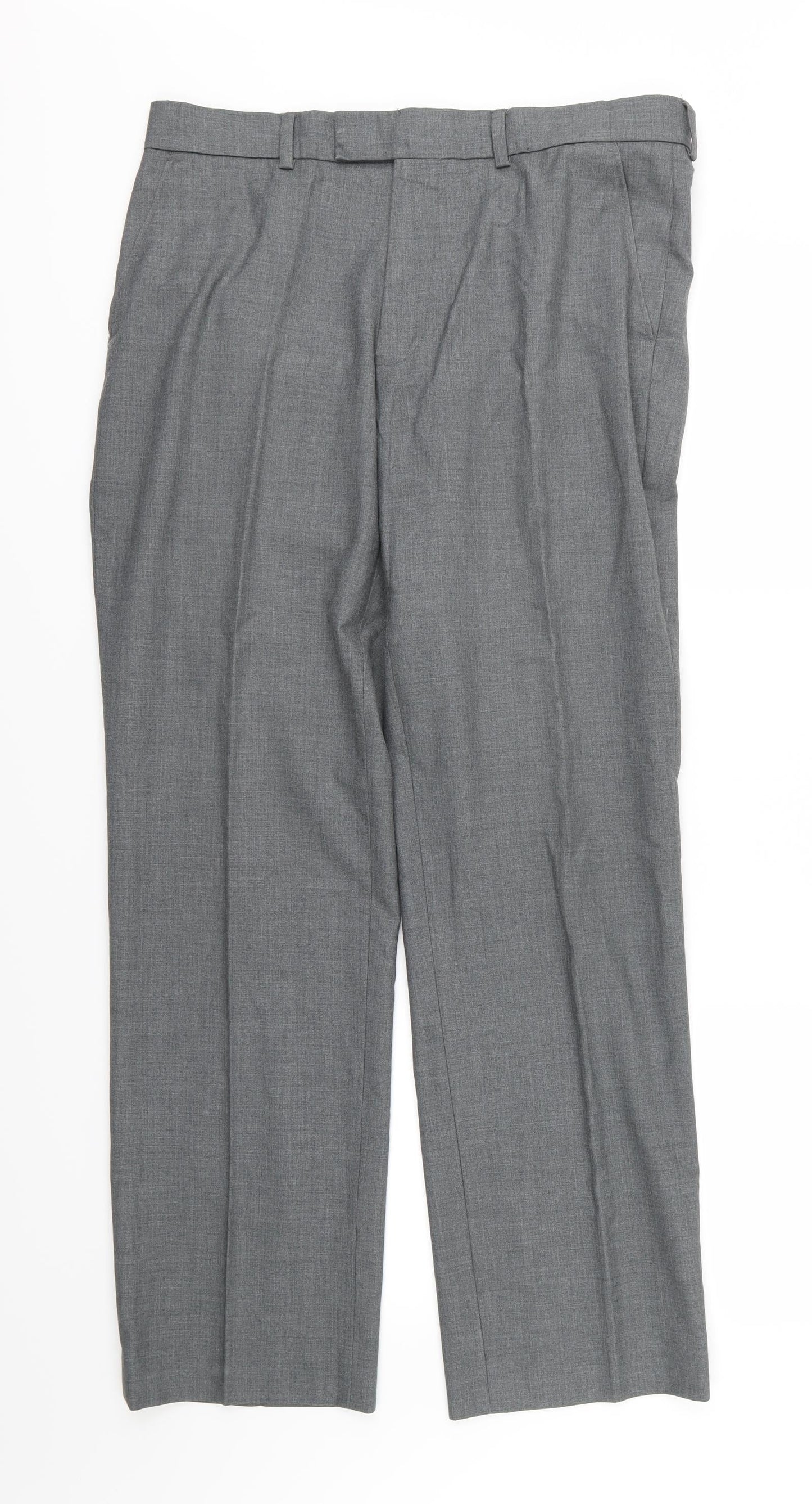 Preworn Mens Grey  Rayon Trousers  Size 34 L30 in