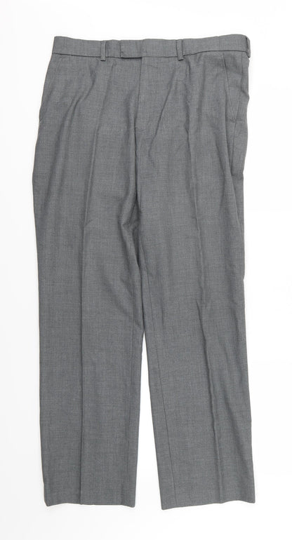 Preworn Mens Grey  Rayon Trousers  Size 34 L30 in