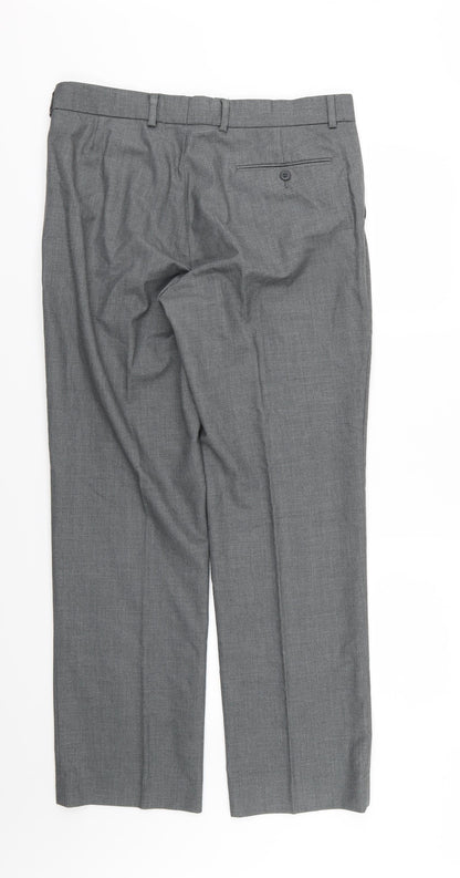 Preworn Mens Grey  Rayon Trousers  Size 34 L30 in
