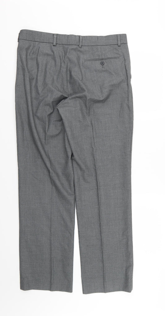 Preworn Mens Grey  Rayon Trousers  Size 34 L30 in