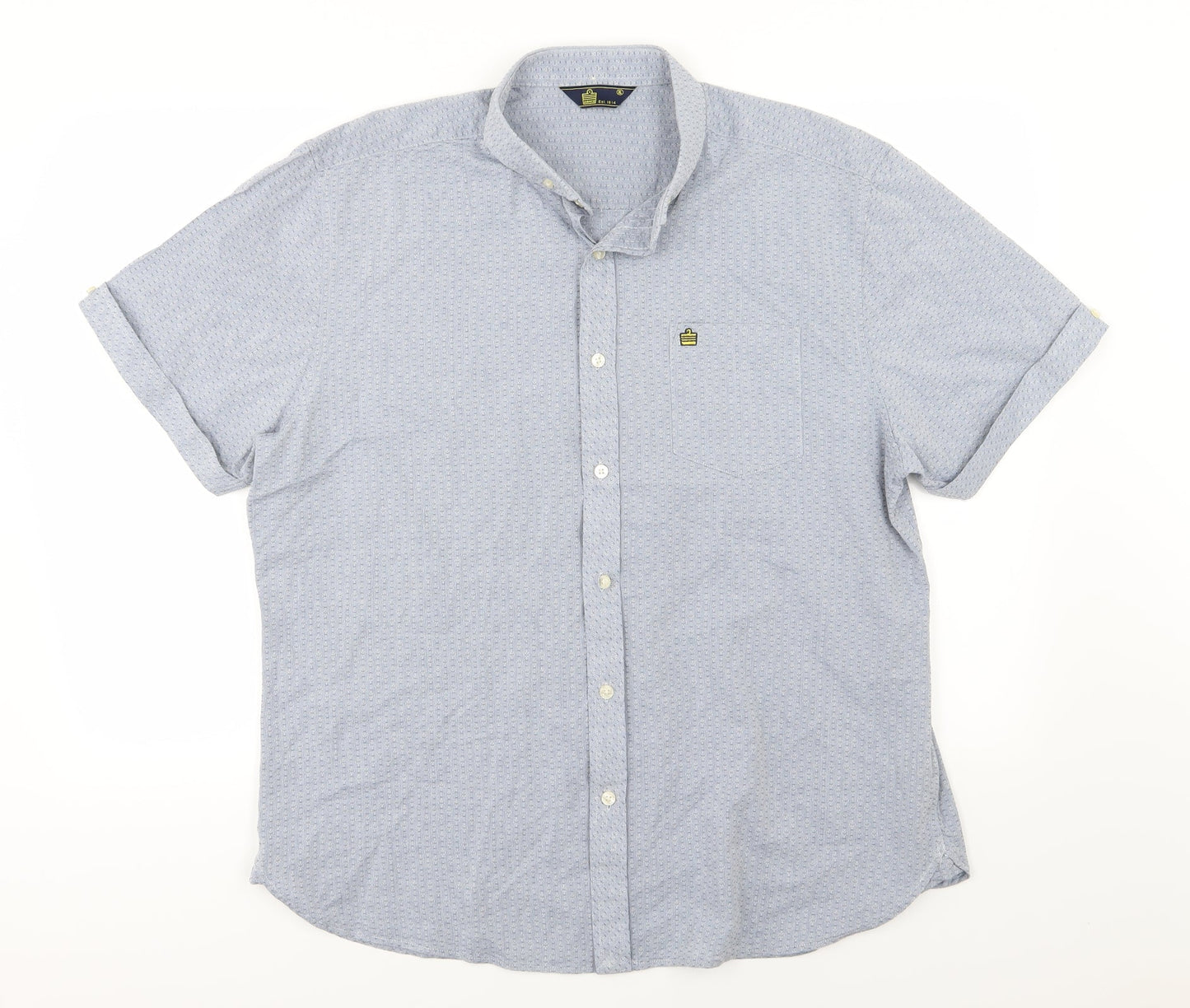 Admiral Mens Blue  Woven  Button-Up Size XL