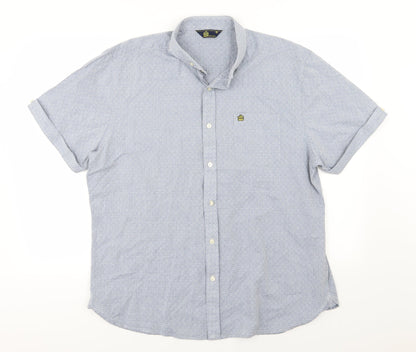 Admiral Mens Blue  Woven  Button-Up Size XL