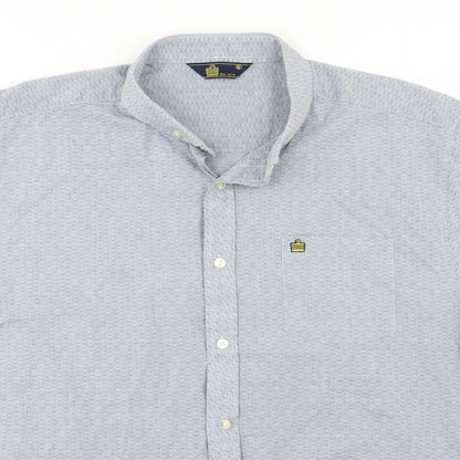 Admiral Mens Blue  Woven  Button-Up Size XL