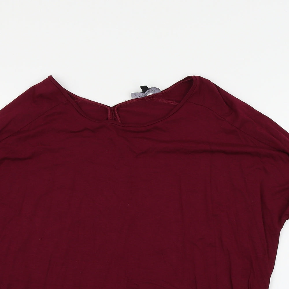 Womens UK Size 8 Warehouse Purple Basic T-Shirt